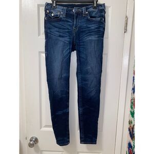 True Religion Curvy Skinny Flap Jeans in Lost Brook Dark Wash Size 30
